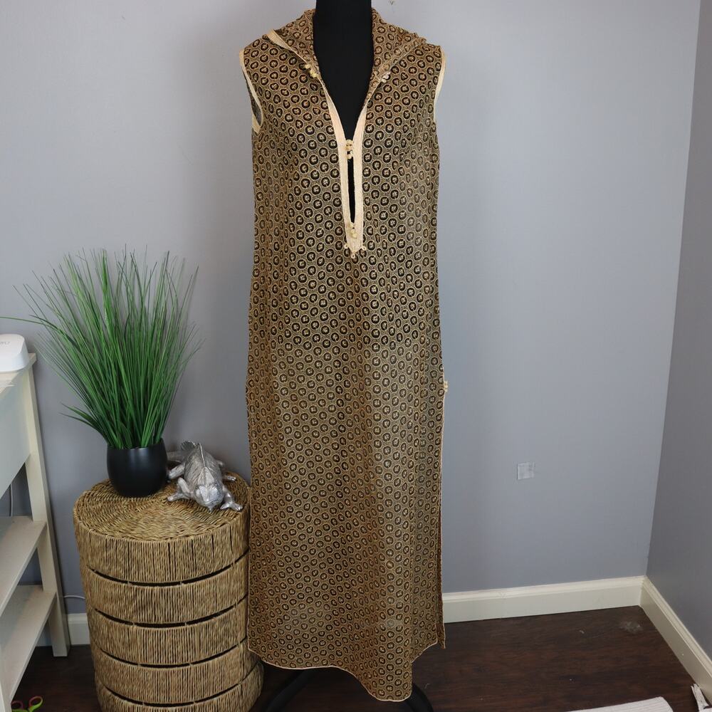 Vintage Moroccan Arts Hooded Tunic Dress – Made in Morocco – Boho Global‎ Style
